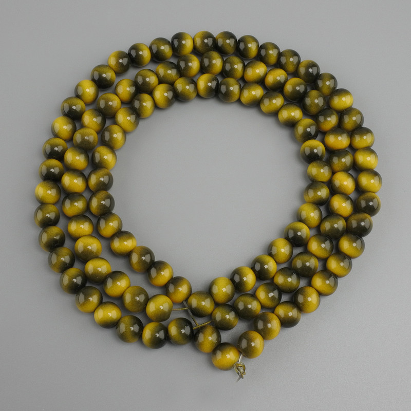 Tiger's Eye Beads (Synthetic) Smooth Round Beads, 8mm diameter, 80cm length, on Beading Wire