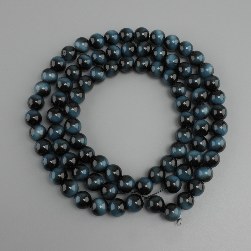 Tiger's Eye Beads (Synthetic) Smooth Round Bead, 10 mm Diameter ±, 80 cm Length ± on Beading Line