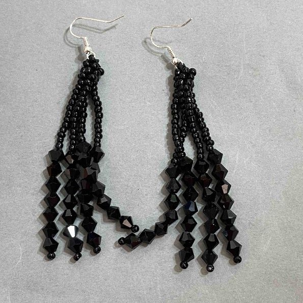Earrings with Czech crystal, length 90 mm +