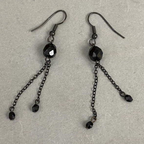 Earrings with Czech Crystal, 70 mm long +