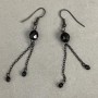 Earrings with Czech Crystal, 70 mm long +