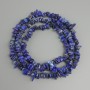 Lapis Lazuli Chip Beads, diameter 7-12×1.5 mm, length 76 mm ± on thread