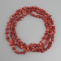 Coral chip beads, diameter 4–13 × 3–5 mm ±, length about 80 cm on thread