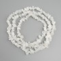 White Quartz Chip Beads, diameter 5–13×4–7 mm, length 78 cm on thread