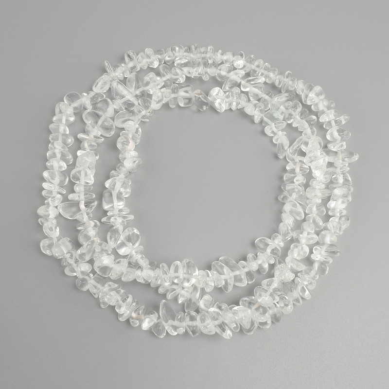 Rock Crystal Chip Beads, diameter 7-15×3-6 mm, length 78 cm ± on thread