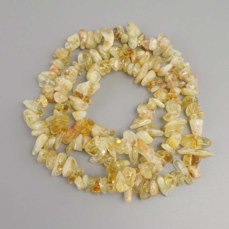 Citrine Chip Beads, 10-19×3-9 mm, 76 cm on thread