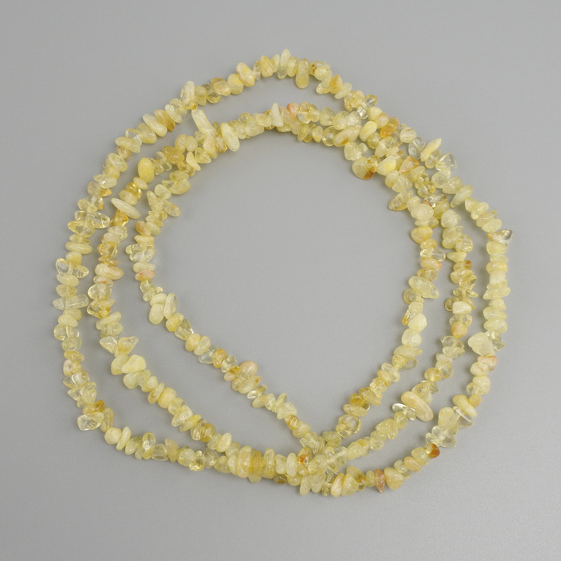 Citrine Chip Beads, diameter 4-7 mm, 5×2-3 mm, 5 mm ±, length 80 cm ± on thread