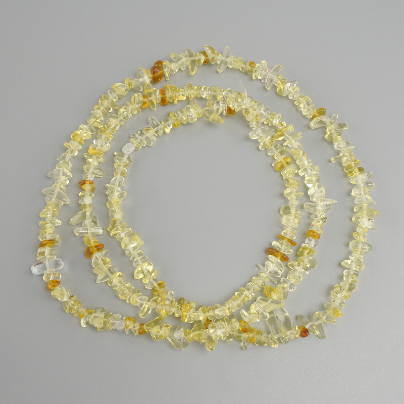 Citrine chip beads, diameter 5-11×2-4 mm, length 80 cm on thread