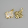 Price per 1 pc. Pendant Mother-of-Pearl in Golden Metal, diameter 16×14mm+-, length 19mm+-