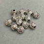 Bead-insert findings, silver metal color, 7 mm bead diameter, hole diameter ~2.2 mm, packaging 20 g ~19 pcs