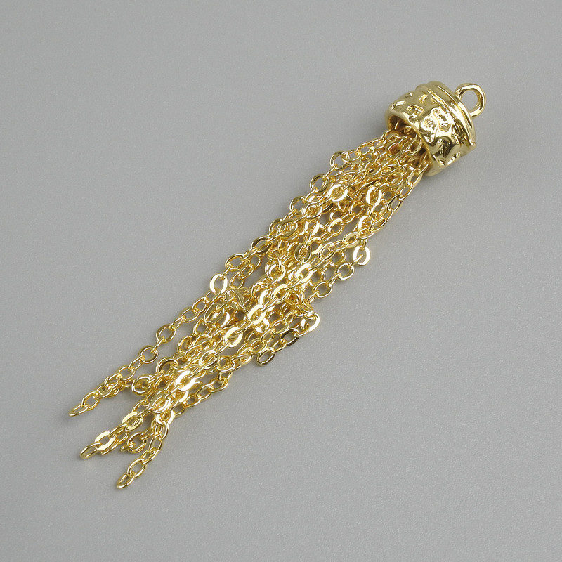 Price per 1 pc. Pendant 'Chains' in golden metal, 8 mm diameter, 50 mm length ±