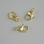 Price per piece. Carabiner clasp, 12x6 mm, gold-tone