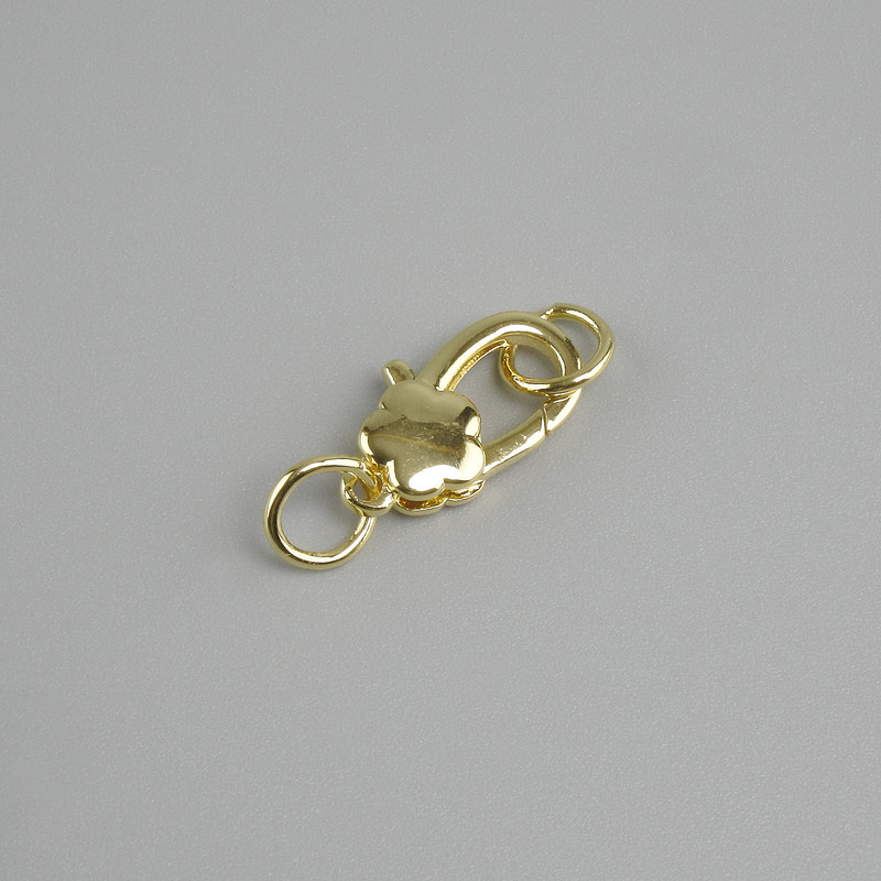 Price per 1 pc. Carabiner clasp, 14×7 mm diameter, gold-tone