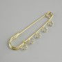 Gold-tone Brooch Base with Pin 50×12 mm