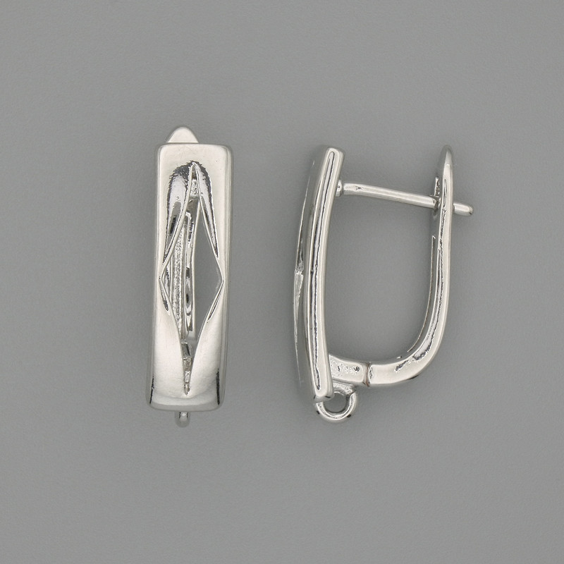 Ear Wires for Earrings in Silvery Metal 19×5 mm - Pair