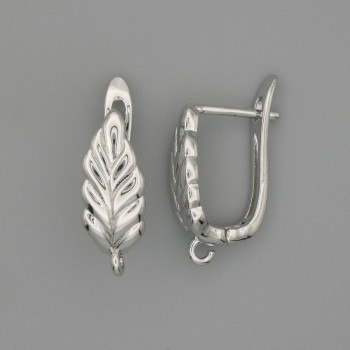 Silvery metal ear wires 17x6 mm - pair