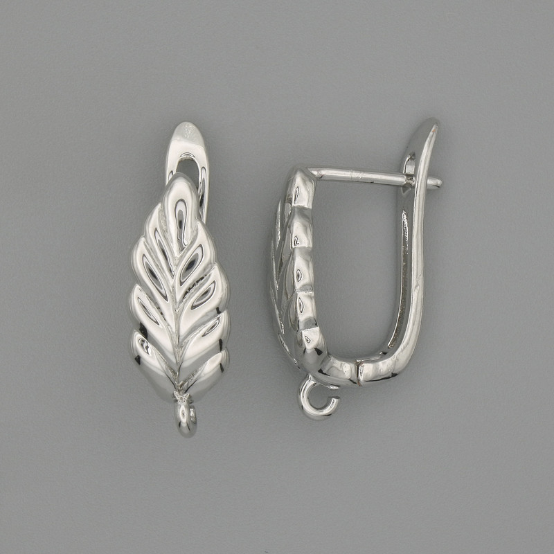 Silvery metal ear wires 17x6 mm - pair