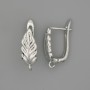 Silvery metal ear wires 17x6 mm - pair