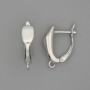Ear wires for earrings, silvery metal, 19x5 mm - pair