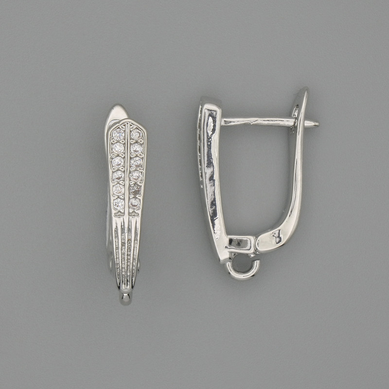 Silver-Toned Ear Wires for Earrings 18×4 mm - Pair
