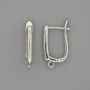 Ear wires for earrings, silvery metal, 18x2 mm — pair
