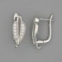 Ear wires for earrings in silvery metal 19x7 mm - pair