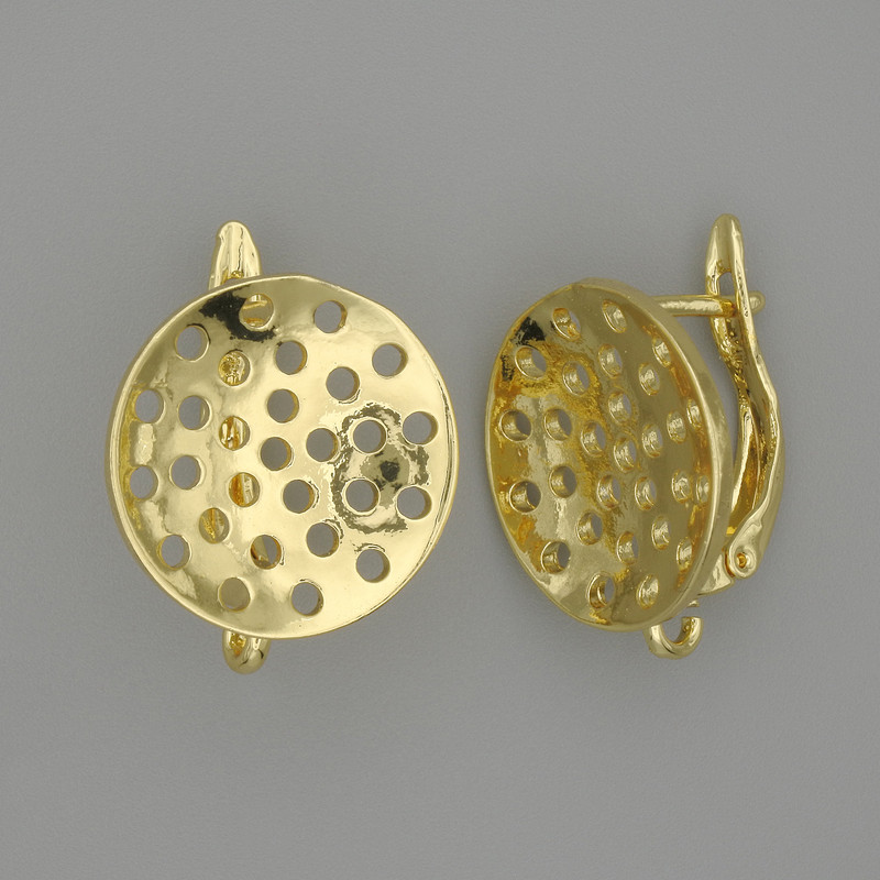 Gold-tone ear wires for earrings 16×1.5 mm, a pair