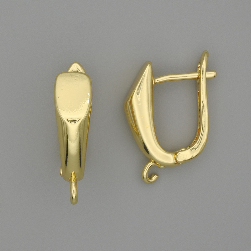 Gold-tone metal ear wires for earrings 18×5 mm – pair