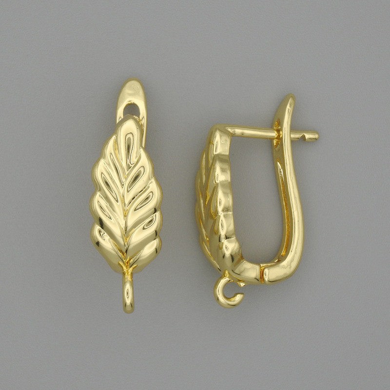 Gold-tone earwires for earrings 17x7 mm (pair)