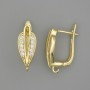 Gold-toned ear wires for earrings, 18×7.5 mm, pair