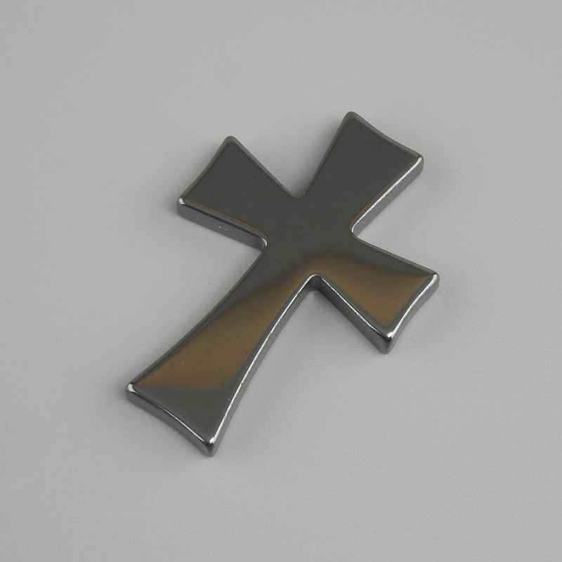 Hematite Cross Pendant Blank 39×27 mm ± with Pin Hole
