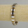 Hematite bracelet 'Lanka' – link chain, diameter 10x7 mm ± 10x2 mm ±, length 18 cm ±, stretch