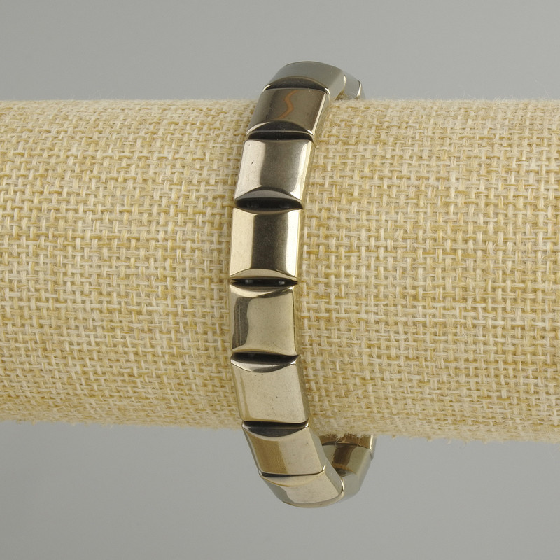 Hematite chain bracelet, link size 10.5×10.5 mm, gold color, length 18 cm ± stretch