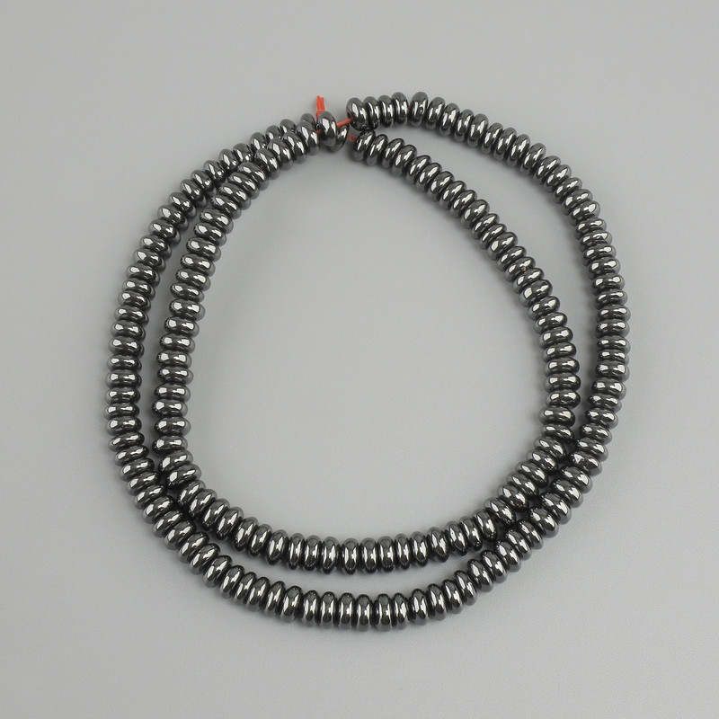 Hematite rondelle beads, 4x2 mm, length about 40 cm