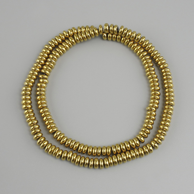Hematite Rondelle Beads Gold 5×2 mm