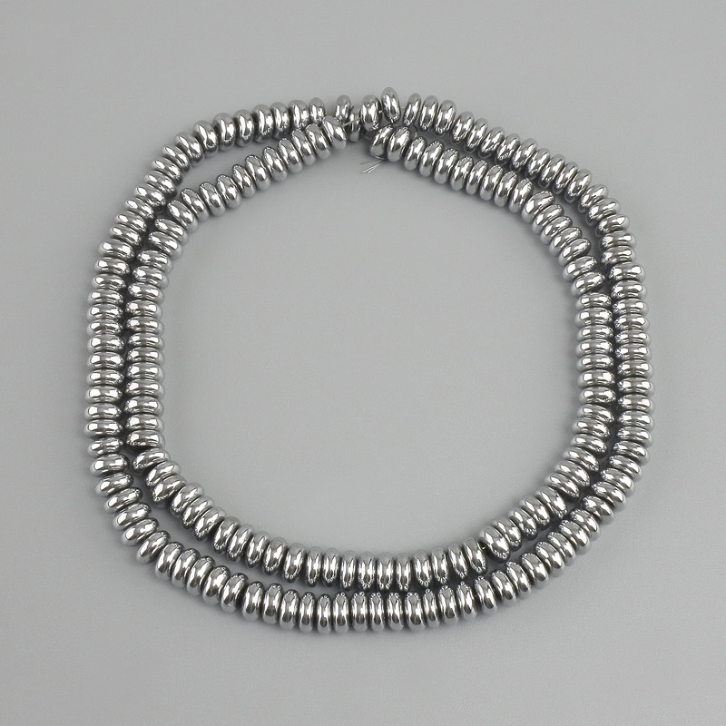 Hematite Rondelle Beads, 5×2 mm, Silver Color, Length 40 cm