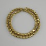 Hematite beads, faceted, 6x5.5 mm, gold color, length 40 cm+