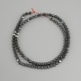 Faceted Hematite Beads, 4x4 mm, 39 cm length ±
