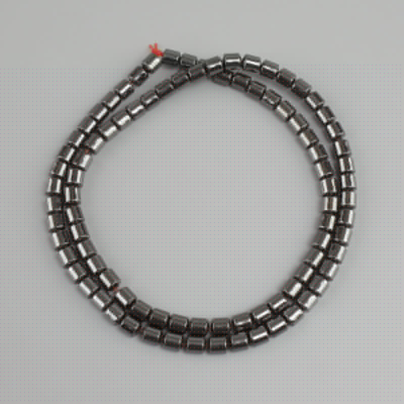 Hematite Cylindrical Beads, 4×4 mm diameter, 40 m length ±