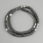 Hematite Beads Faceted Hexagonal Cylinder, Diameter 6×6 mm, Length 40m±
