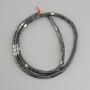 Hematite Beads, Faceted Hexagonal Cylinders, Diameter 4x4 mm, Length 40 mm ±