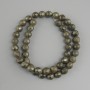 Pyrite beads, faceted spheres, diameter 8 mm ±, length 38 cm ±