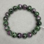 Bracelet with natural Zoisite beads, faceted, 9.5 mm diameter, 18 cm length, stretch