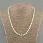 Mother-of-Pearl Cylindrical Necklace, diameter 6x5 mm, length 50 cm, with clasp
