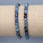 Kyanite bracelet, faceted cube, 4x4 mm, 18 cm length, stretch