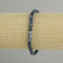 Kyanite faceted cube bracelet, 5x5 mm, 18 cm length +/- stretch