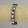 Stretch bracelet with mother-of-pearl hearts, 12 mm diameter, 18 cm length