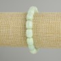 Jadeite Barrel-Bead Bracelet, 11×9 mm diameter, 18 cm length ± stretch