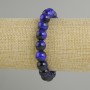 Blue Tiger's Eye Bracelet with smooth beads, 10 mm diameter, 18 cm length, stretch