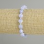 Bracelet with faceted agate in diamond shape, 8x7 mm diameter, 3 mm seed beads, 18 cm length, stretch